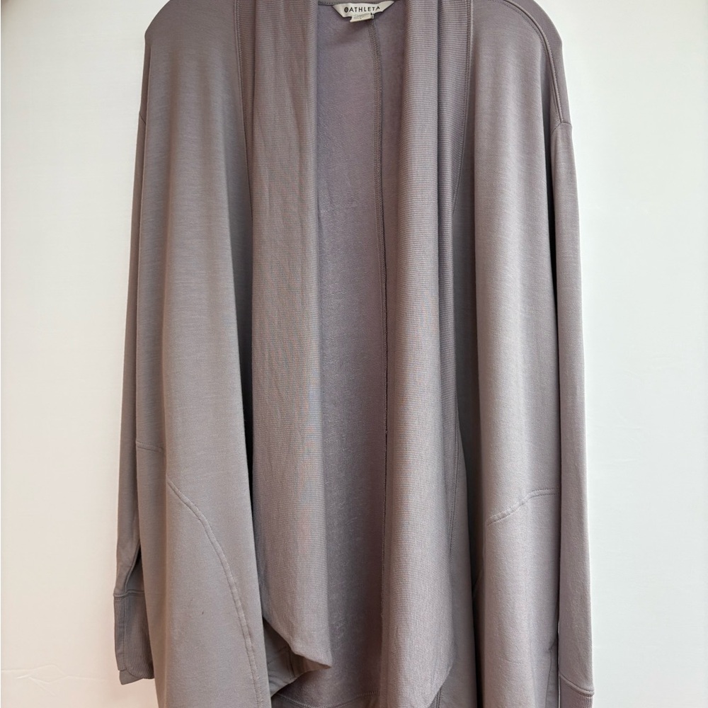 Athleta Women's Taupe Open-Front Cardigan
